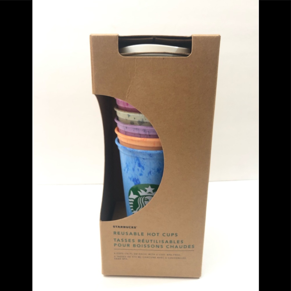 Starbucks reusable rainbow/marble Hot Cups